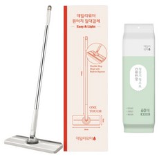 데일리워터 원터치 밀대걸레 + 정전기 청소포 60매 세트, 1세트