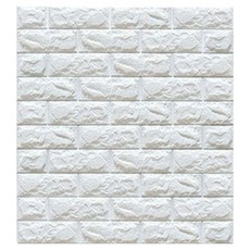 Jiko_EasyGo 3D泡棉自黏防水隔熱磚紋壁紙, 白色, 1個