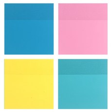 투데이리빙 반투명 스티커 노트 점착 메모지 CD_OST_AL080Q 4종 x 50p 세트, 블루, 핑크, 옐로우, 민트, 1세트