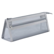 루비오 메쉬 삼각 초경량 시스루 투명 수납 파우치, 회색, 1개