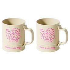 Hanbomnuri 可愛情侶牙刷杯, 象牙白, 2個