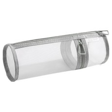 루비오 깔끔한 스탠딩 원통형 메쉬 대용량 펜 파우치, 그레이, 1개