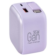 TOPSON 氮化鎵伸縮線快充頭 35W, 星幻紫, 1個