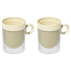 Hanbomnuri 情侶牙刷杯組 透明浴室漱口杯, 白色, 2個