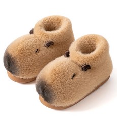 ARTJOY 溫暖防寒水豚絨毛室內拖鞋, 棕色, 1個