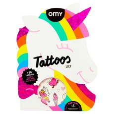 omy TATOS 莉莉刺青貼紙 50款套組, 混合色, 1套