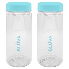 Bluba 刻度標示Tritan粉彩便攜水瓶, 2個, 350ml, 藍色