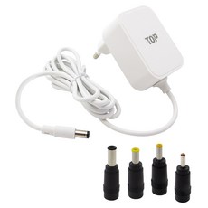 솔탑 DC 12V 2A CCTV 일체형 어댑터 화이트 1.5m + 젠더 4종 세트, 1세트