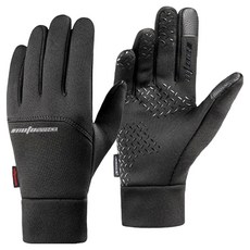 모토스탠스 동네형 오토바이 방한 스마트폰터치 장갑 양손 착용 세트 B101, 블랙