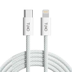TUNO 圖諾 PD編織快充線 C-Lightning 30W, 白色, 1個, 1.2m