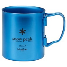 snow peak 雪諾必克 鈦金屬單層杯450 MG-043BL, 藍色, 1個