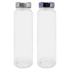 Bluebar 韓國製Tritan金屬蓋冰箱水瓶, 銀色 + 紫色, 1個, 1L