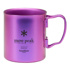 snow peak 雪諾必克 鈦金屬單層杯450 MG-043PR, 紫色, 1個