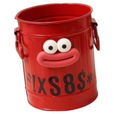 천스마켓 다용도 원형 스틸 연필꽂이, 1개, 레드