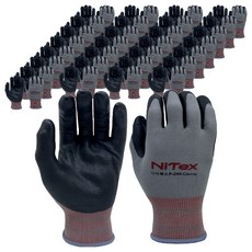 NiTex NBR 泡棉塗層手套 雙手組 L P-200, 灰色, 50套