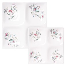 vintageclassics 陶瓷4格分隔盤 小型 + 大型組合, 帝國風, 1套