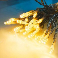 摩達客 聖誕燈樹燈露營燈 50燈LED燈串 USB + 電池盒兩用充電, 暖白光, 1件