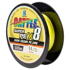 韓國 SUKWANG Cattle Hybrid 8股編織 PE 釣魚線 500m, 1個, 黃色