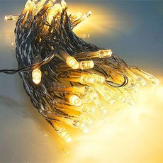 摩達客 聖誕燈樹燈露營燈 100燈LED燈串 USB + 電池盒兩用充電, 暖白光, 1件