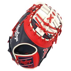 Rawlings Gamer XLE MLB 球隊標誌手套 右投用 GHW5GMXDCT-10-BOS, 海軍藍 + 紅色, 1個