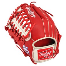 Rawlings Gamer XLE MLB 球隊標誌手套 左投用 GHW5GMX206-4-STL-RH, 猩紅色 + 白色, 1個