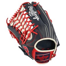 Rawlings Gamer XLE MLB 球隊標誌手套 左投用 GHW5GMXY70-4V-BOS-RH, 海軍藍 + 紅色, 1個