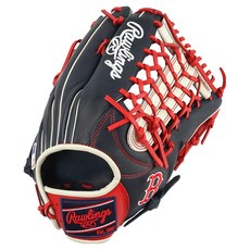 Rawlings Gamer XLE MLB 球隊標誌手套 右投用 GHW5GMXY70-4V-BOS, 海軍藍 + 紅色, 1個