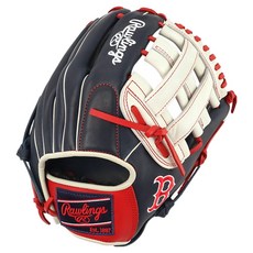 Rawlings Gamer XLE MLB 球隊標誌手套 右投用 GHW5GMXNA-6-BOS, 海軍藍 + 紅色, 1個