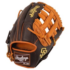 Rawlings Gamer XLE MLB 球隊標誌手套 右投用 GHW5GMXNA-6-SPD, 棕色, 1個
