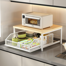 ROI라이프 커피캡슐 수납선반 트레이 토스트기 트레이 철제 보관함 낮은형, 화이트, 1개