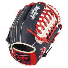 Rawlings Gamer XLE MLB 球隊標誌手套 右投用 GHW5GMX206-4-BOS, 海軍藍 + 紅色, 1個