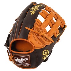 Rawlings Gamer XLE MLB 球隊標誌手套 右投用 GHW5GMXBH34-6-SPD, 棕色, 1個