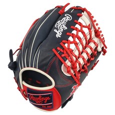 Rawlings Gamer XLE MLB 球隊標誌手套 右投用 GHW5GMXN65-4V-BOS, 海軍藍 + 紅色, 1個