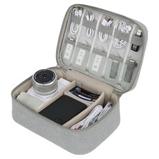 得物系列 防水便攜式數位相機包 旅行小物收納包, 灰色 單層, 1個