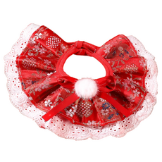 高精寵物 寵物圍脖 碎花款, 紅色, 1個