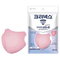 크리넥스 유한킴벌리 라이트핏 쿨마스크 중형, 5개입, 1개, 로즈핑크