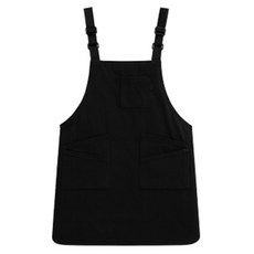 메오 남녀공용 앞뒤 양면 방수 카페 앞치마, 블랙, 1개