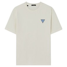 게스 남녀공용 유니 등판 원형 그래픽 반팔 티셔츠 KP2K6422