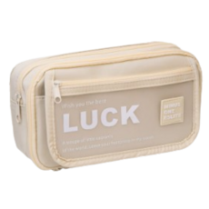 Abern 大容量掀蓋式筆袋 學生鉛筆盒, 象牙白, 1個