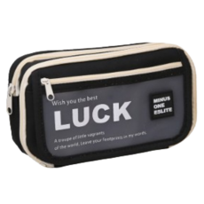 Avern 大容量掀蓋式筆袋 學生鉛筆盒, 黑色, 1個