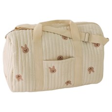 ROI라이프 자수 대용량 여행 기저귀 짐가방, 토끼머리 보스턴백