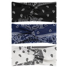 Coupicks 運動佩斯利髮帶3件組, 混合色, 1套