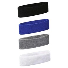 Cupix 運動毛巾布髮帶4件組, 混色, 1套