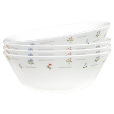 바칠레 플라워 브리즈 대접, 화이트, 4개