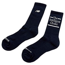 New Balance 刺繡長襪 LAS51171NV, 深藍色 + 白色, 1雙