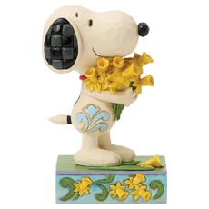 JIMSHORE 抱著花束的幸福史努比公仔 7 x 6 x 13 cm, 1個