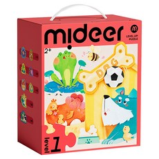 mideer 進階拼圖 1階 收納袋版, 小動物的家, 1個, 29片