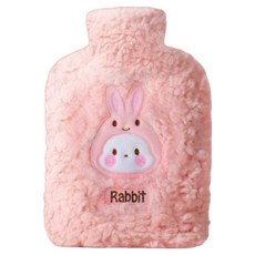 Couselect 毛絨注水暖水袋/冬季熱敷暖手袋 可愛兔子款 甜心兔 內膽顏色隨機, 1個