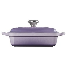LE CREUSET 典藏方鐵鍋 鋼頭, 藍鈴紫, 1個, 24cm