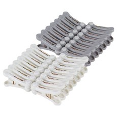 Kipopo 防滑簡約洗衣夾 小型 2款 x 50p 組, 灰色 + 白色, 1套